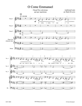 O Come Emmanuel - Vocal Trio - Bb minor
