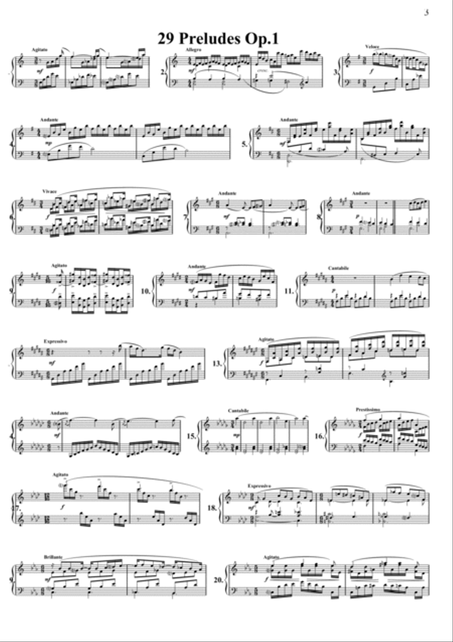 29 Preludes Piano Solo scores gallery preview page 3