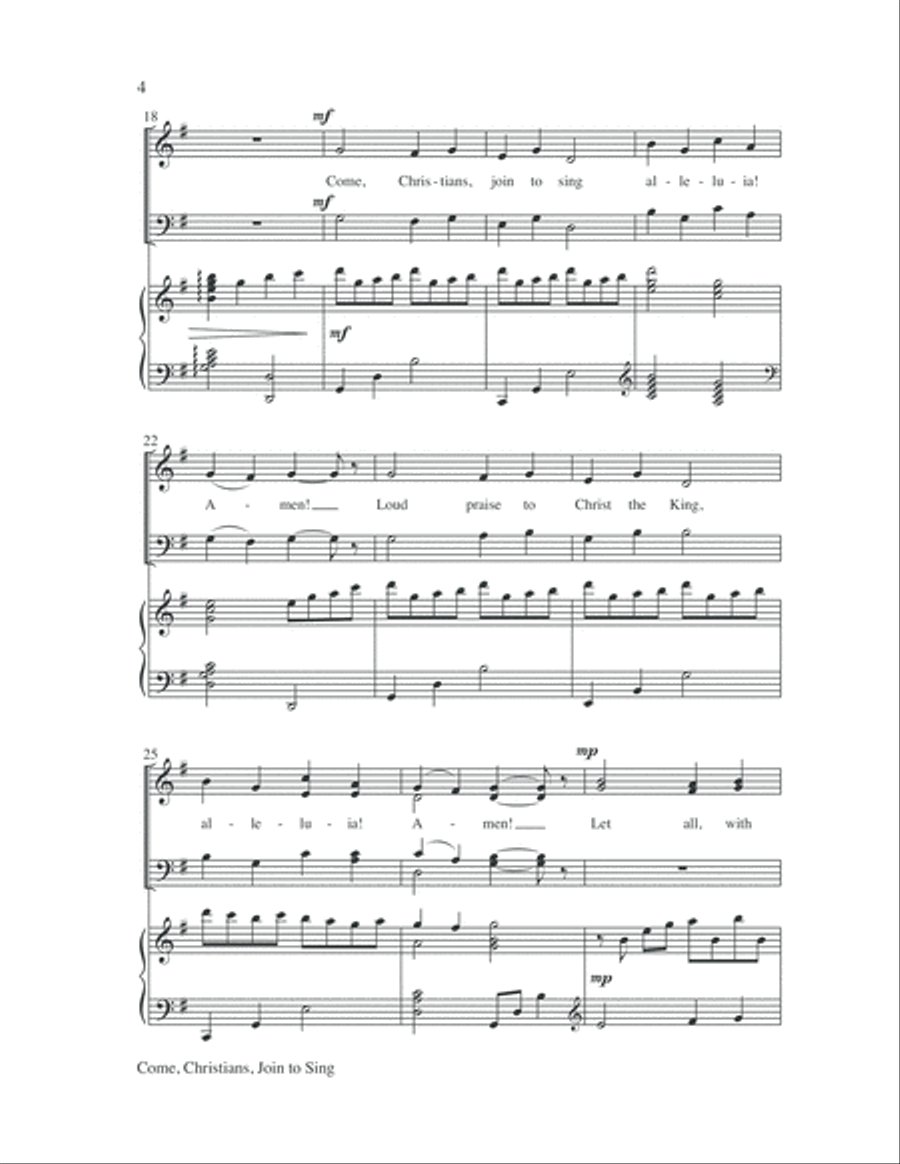 Come, Christians, Join to Sing 4-Part scores gallery preview page 5