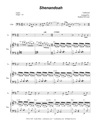 Shenandoah (for Cello solo and Piano)