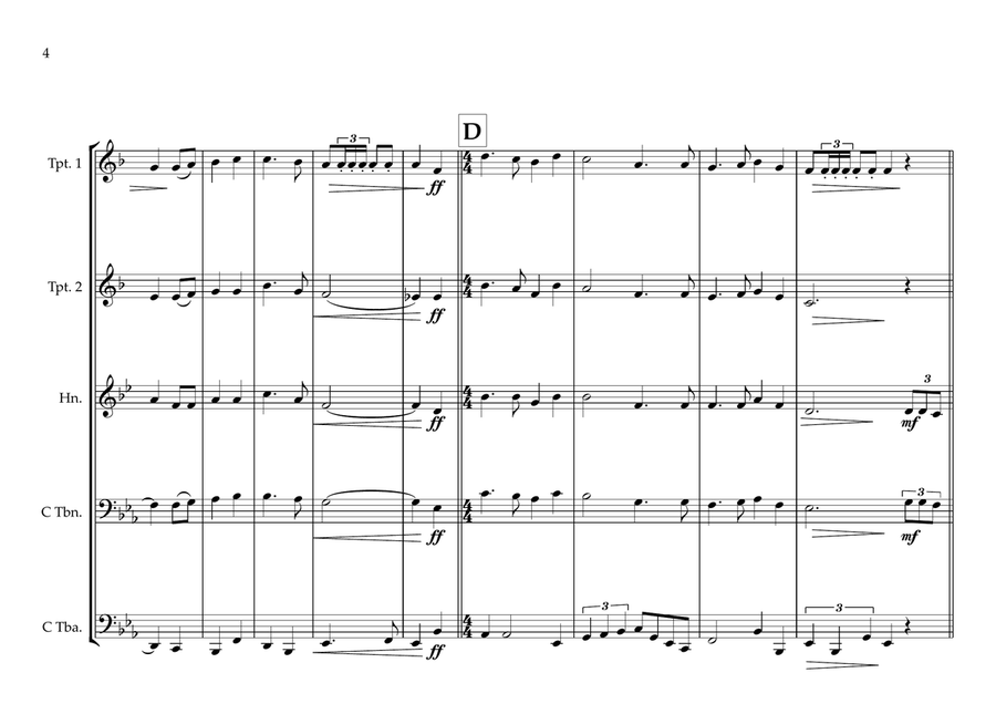 Seychellois National Anthem for Brass Quintet Brass Quintet scores gallery preview page 4