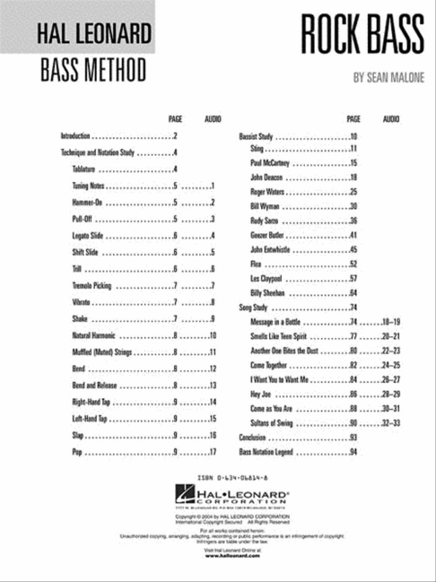 Rock Bass Bass Guitar Tablature scores gallery preview page 2