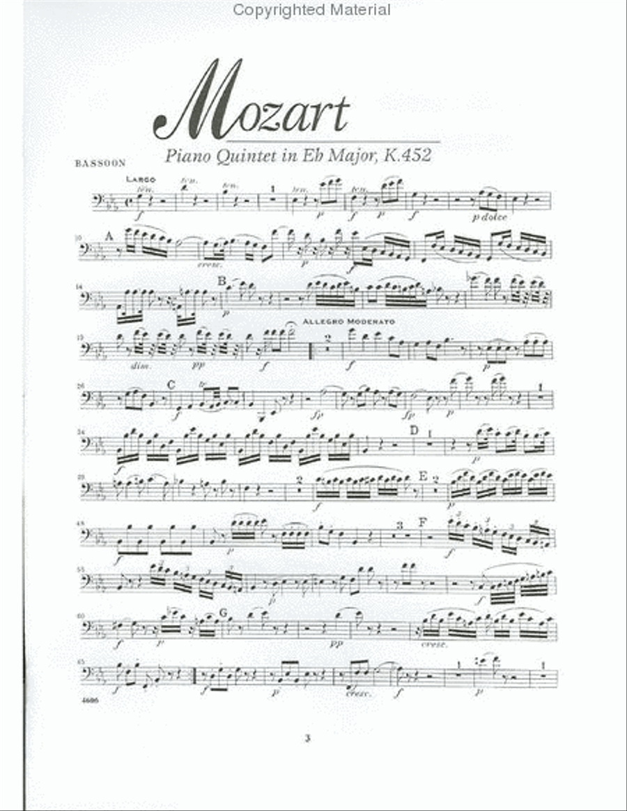 Mozart - Piano Quintet in Eb Major, K.452 Bassoon Solo scores gallery preview page 2