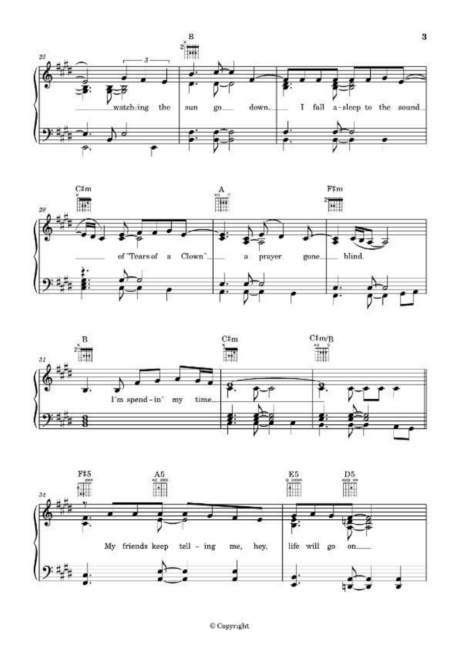 Spending My Time Easy Piano scores gallery preview page 3