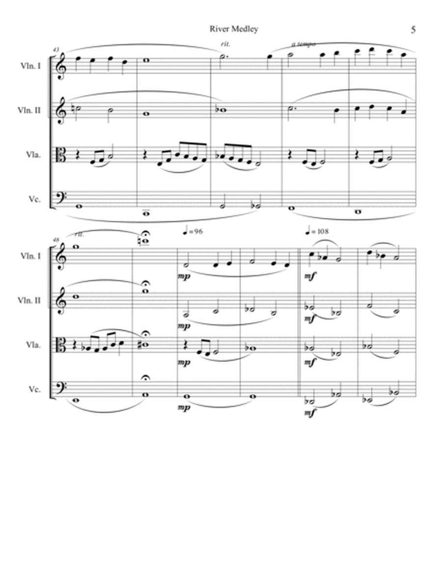 River Medley for String Quartet image number null