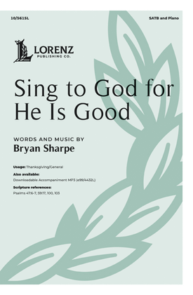 Book cover for Sing to God for He Is Good