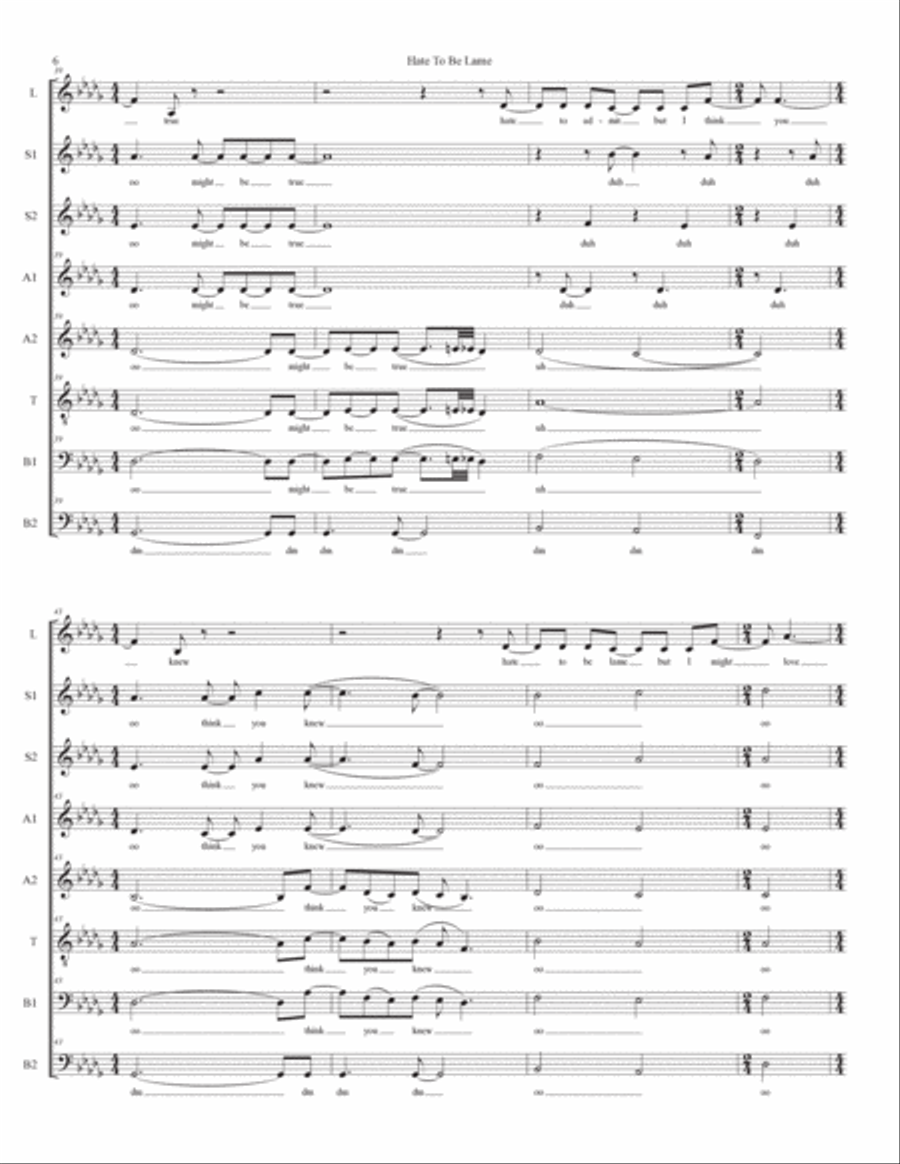 Hate To Be Lame Feat. Finneas Divisi scores gallery preview page 6