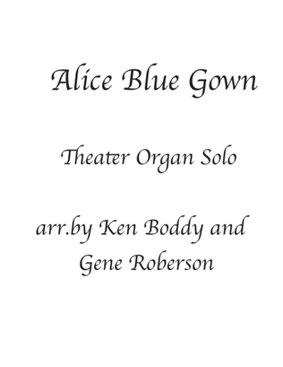 Book cover for Alice Blue Gown Theater Organ Solo