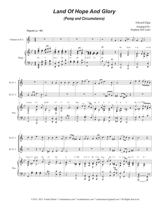 Land Of Hope And Glory (Pomp and Circumstance) (Duet for Bb-Clarinet)