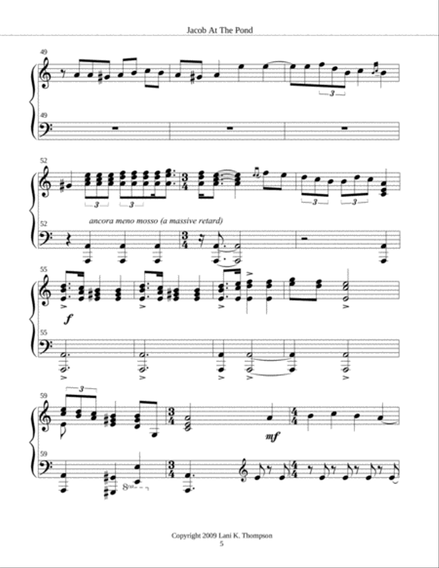 Jacob at the Pond Piano Solo scores gallery preview page 5