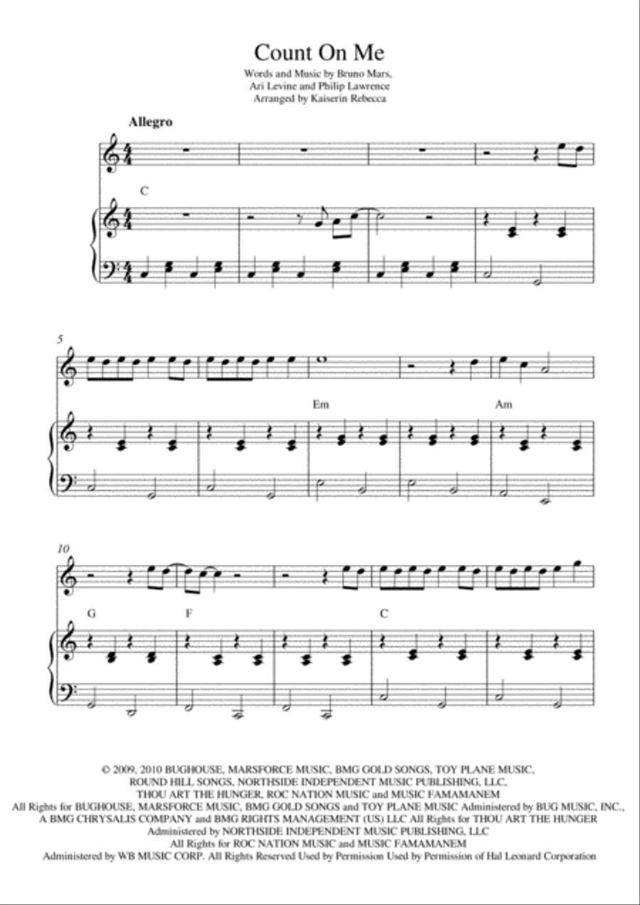 Count On Me Violin Solo scores gallery preview page 1