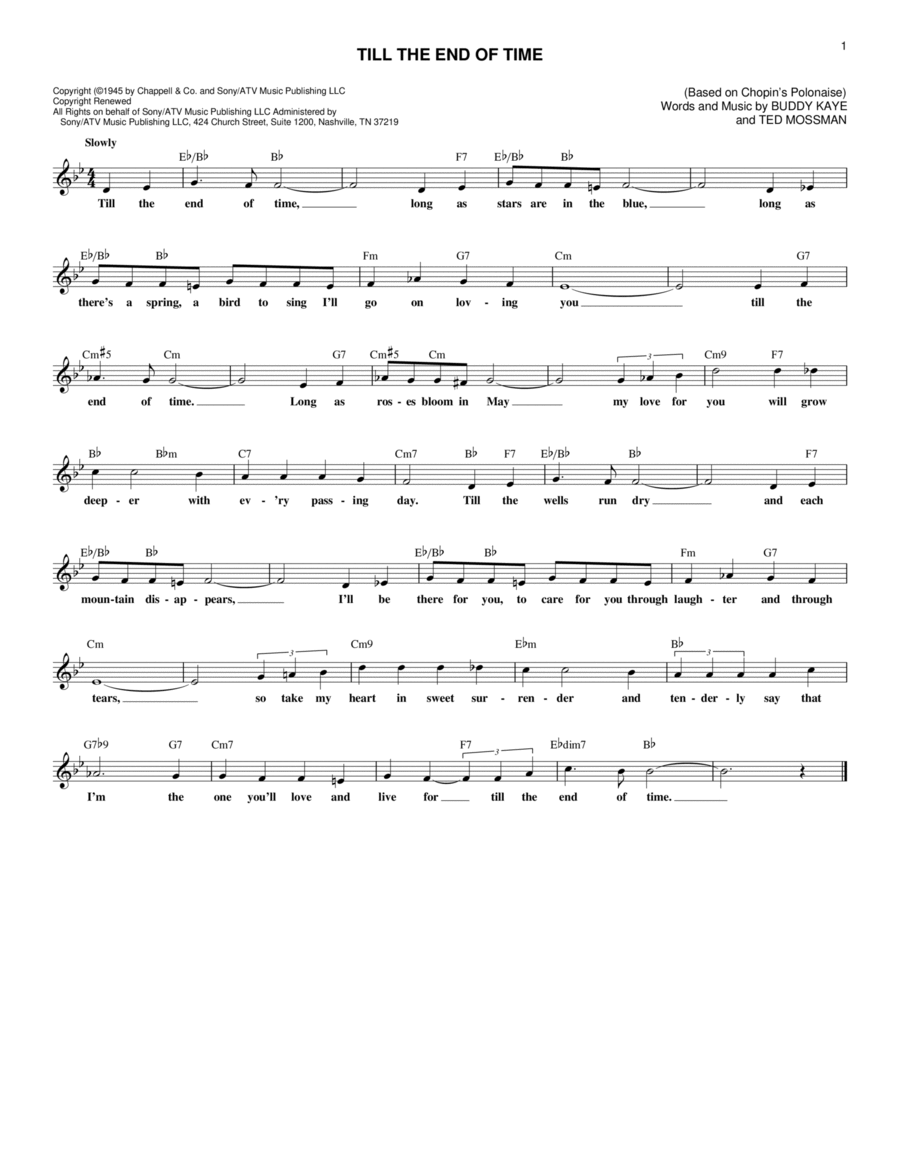 Till The End Of Time Till The End Of Time Piano scores gallery preview page 1