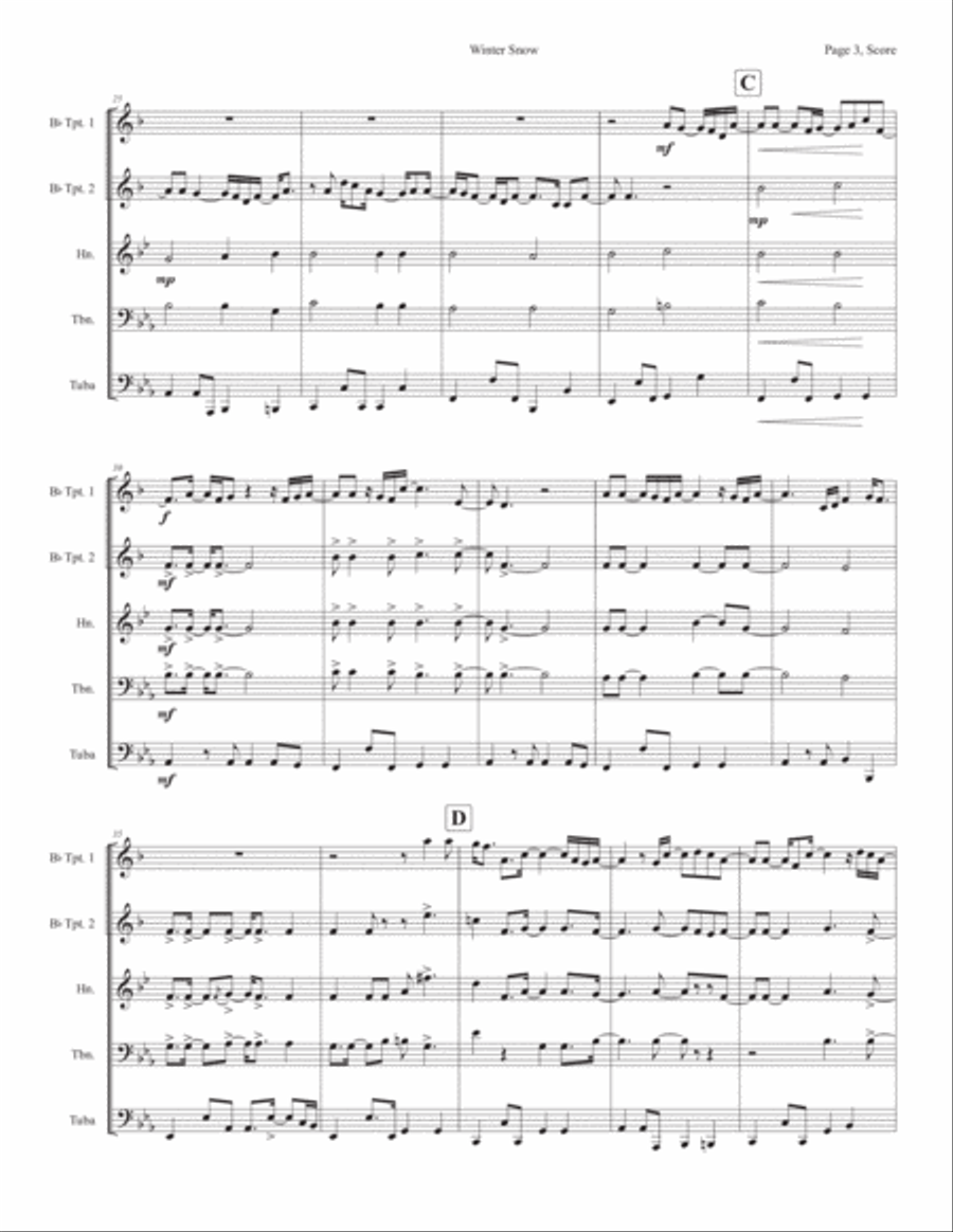 Winter Snow Winter Snow Horn scores gallery preview page 3