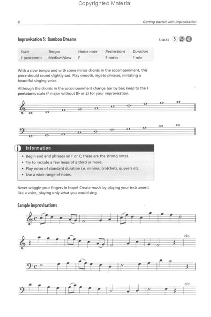Getting Started with Improvisation Piano scores gallery preview page 3