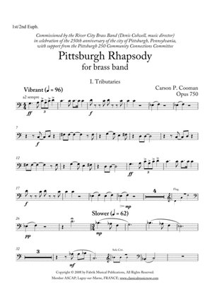 Carson Cooman: Pittsburgh Rhapsody (2008) for brass band, Euphonium 1st and 2nd euphonium part