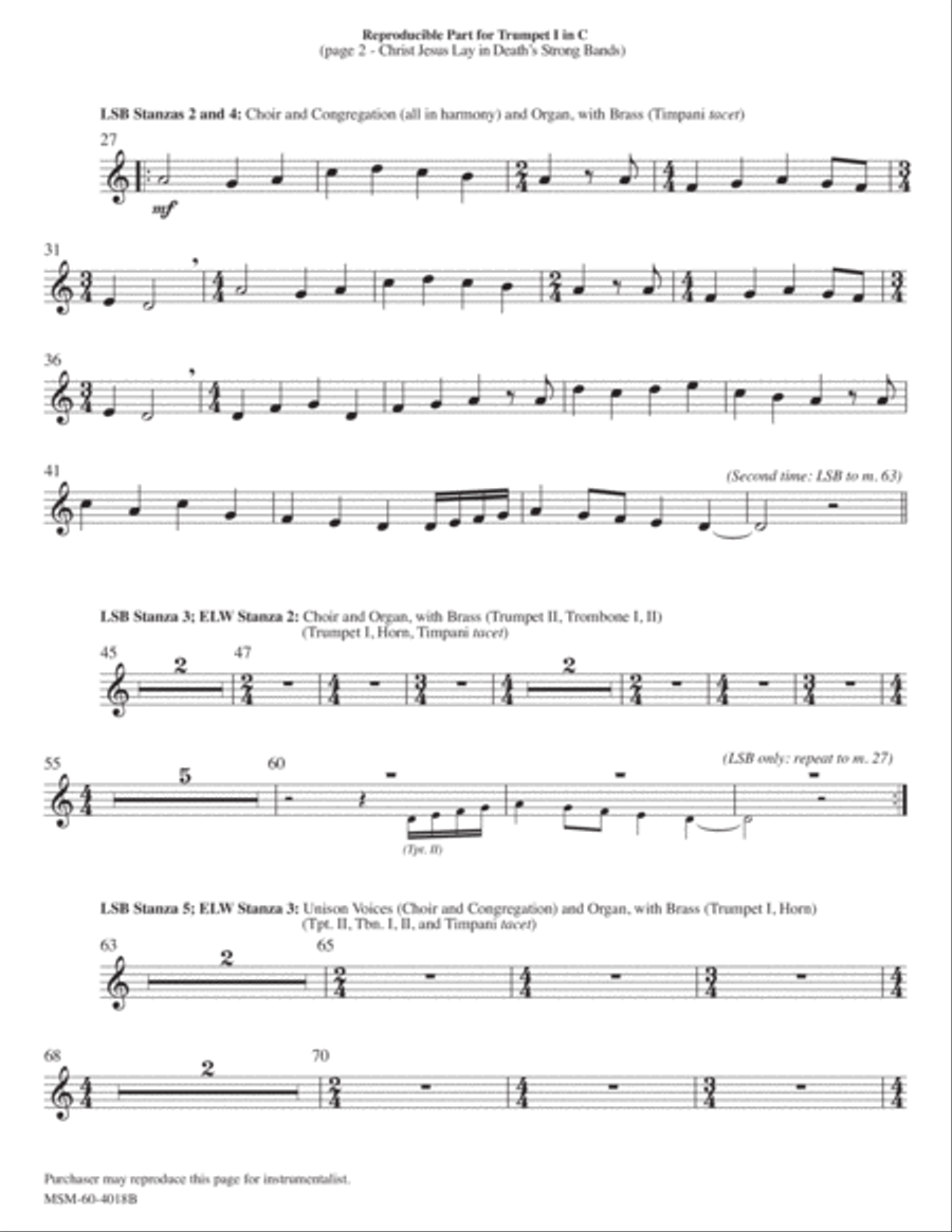 Christ Jesus Lay in Death's Strong Bands Choir scores gallery preview page 5