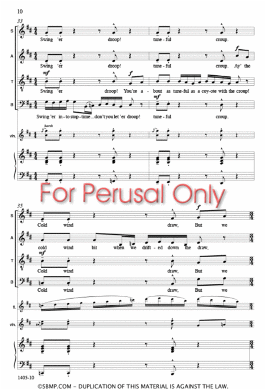 The Bunk-House Orchestra - SATB Octavo 4-Part scores gallery preview page 9