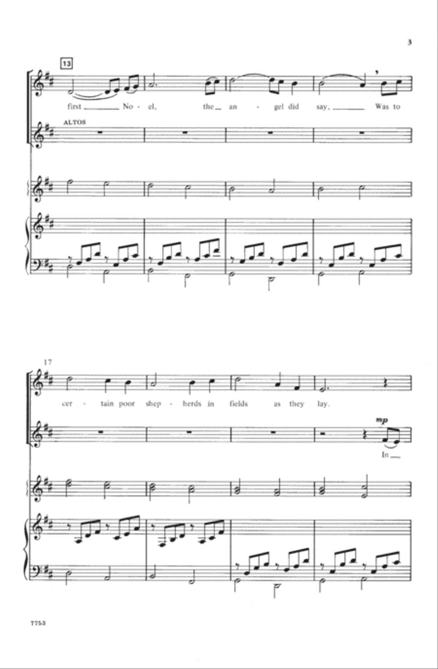 The First Noel / Pachelbel's Canon Women's Choir scores gallery preview page 3