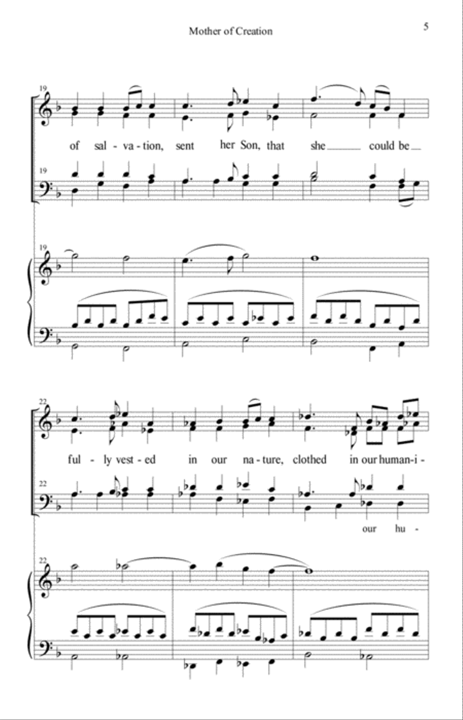 Mother of Creation - SATB 4-Part scores gallery preview page 5