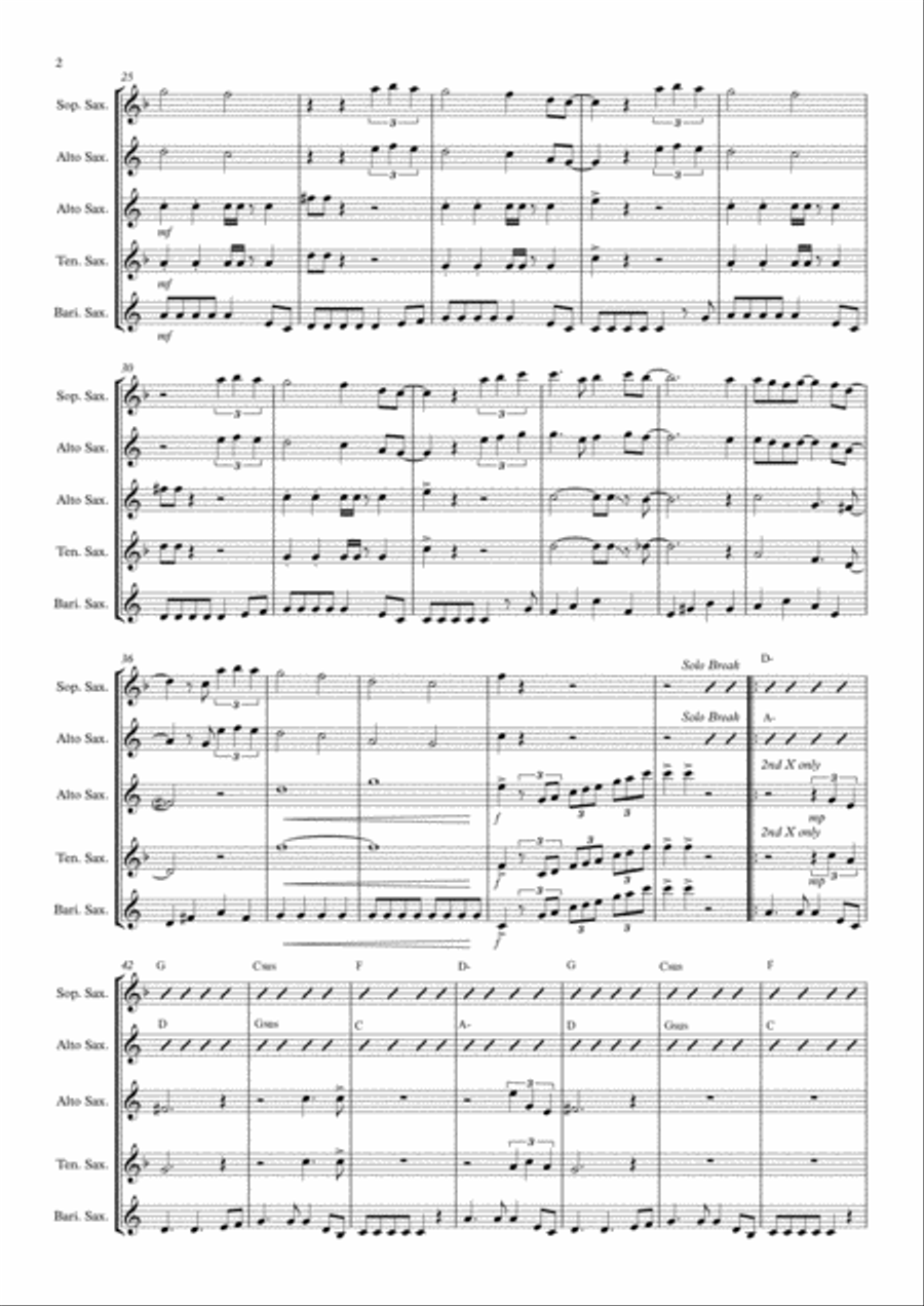 Isn't She Lovely Woodwind Quartet scores gallery preview page 2