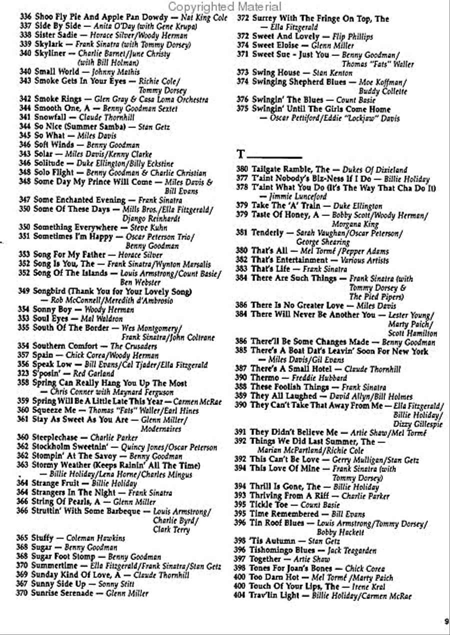 The Ultimate Jazz Fake Book Piano, Vocal, Guitar scores gallery preview page 6