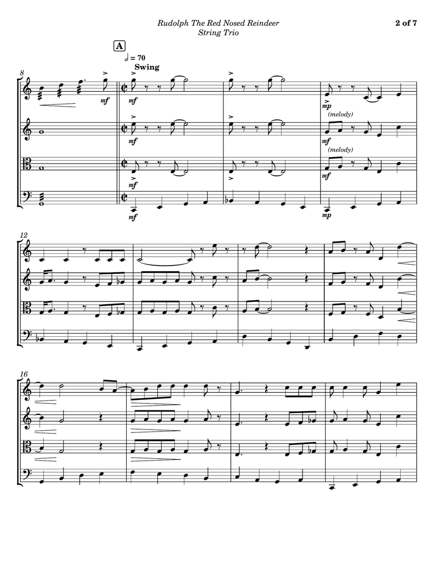 Rudolph The Red-nosed Reindeer String Trio scores gallery preview page 2