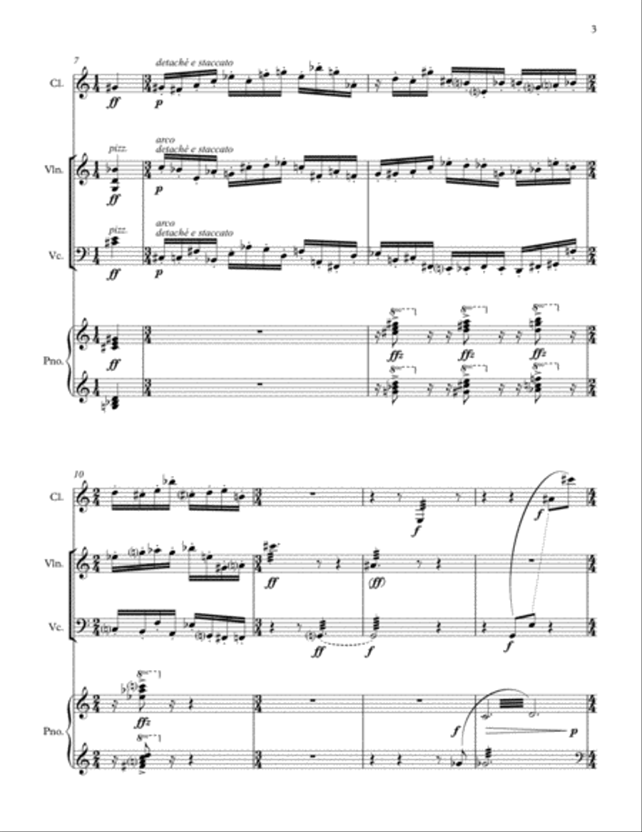 [Pleskow] Quartet for Clarinet, Violin, Cello, and Piano Small Ensemble scores gallery preview page 5