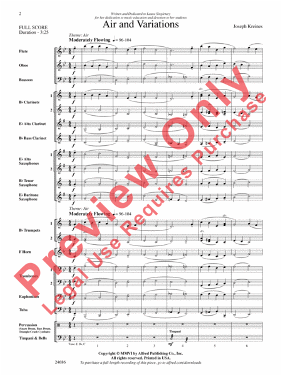 Air and Variations Air and Variations Concert Band scores gallery preview page 3
