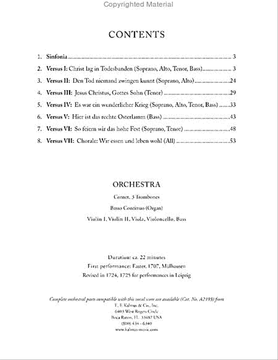 Christ lag in Todsbanden, BWV 4 Choir scores gallery preview page 2