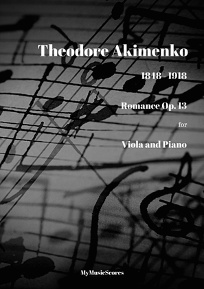 Akimenko Romance Op 13 for Viola and Piano