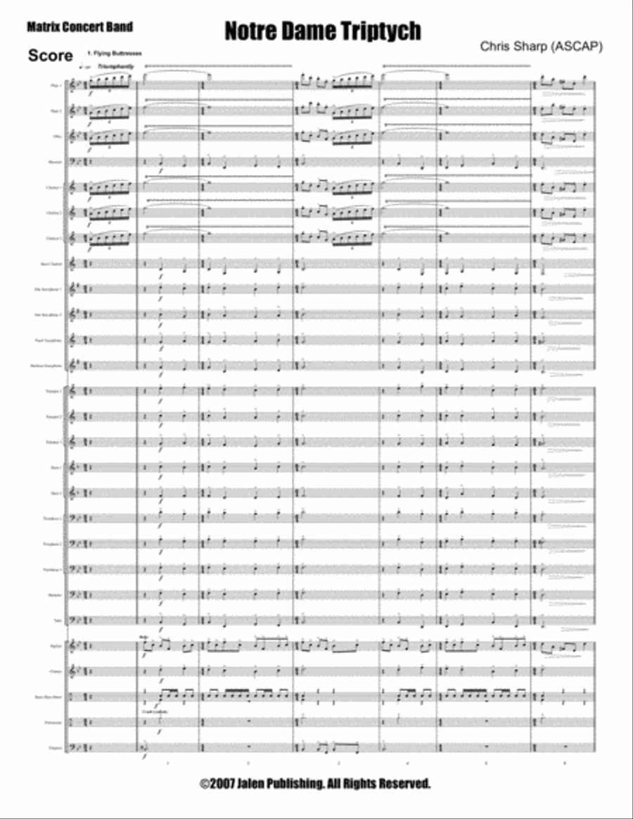 Notre Dame Triptych Concert Band scores gallery preview page 2