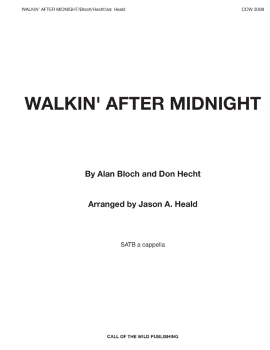 Walkin' After Midnight 4-Part scores gallery preview page 1