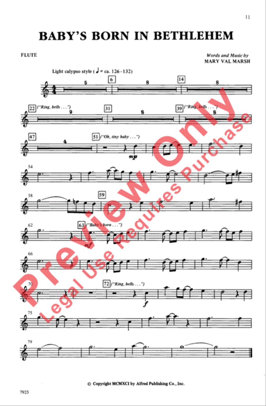 Baby's Born in Bethlehem 3-Part scores gallery preview page 11