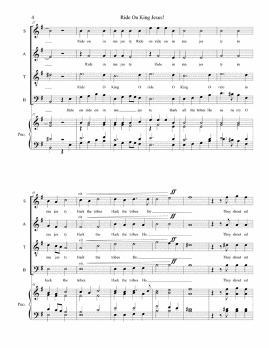 Ride On, King Jesus 4-Part scores gallery preview page 4