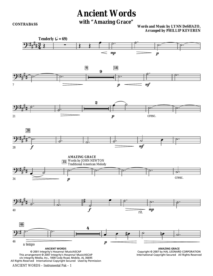 Ancient Words (with Amazing Grace) - Contrabass