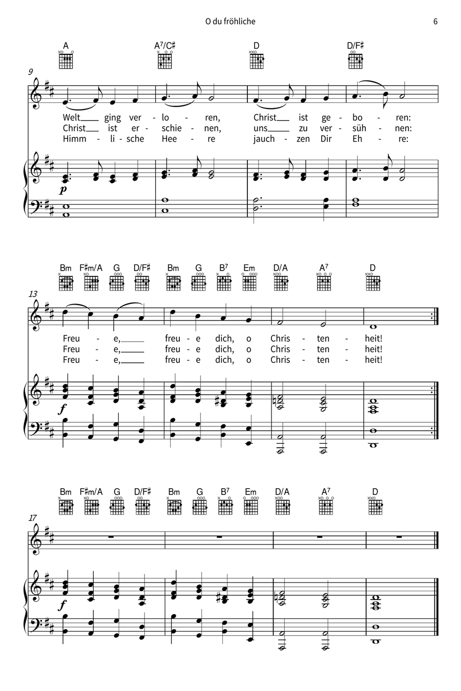 Harmonische Weihnachten mit Gesang und Begleitung Voice scores gallery preview page 7