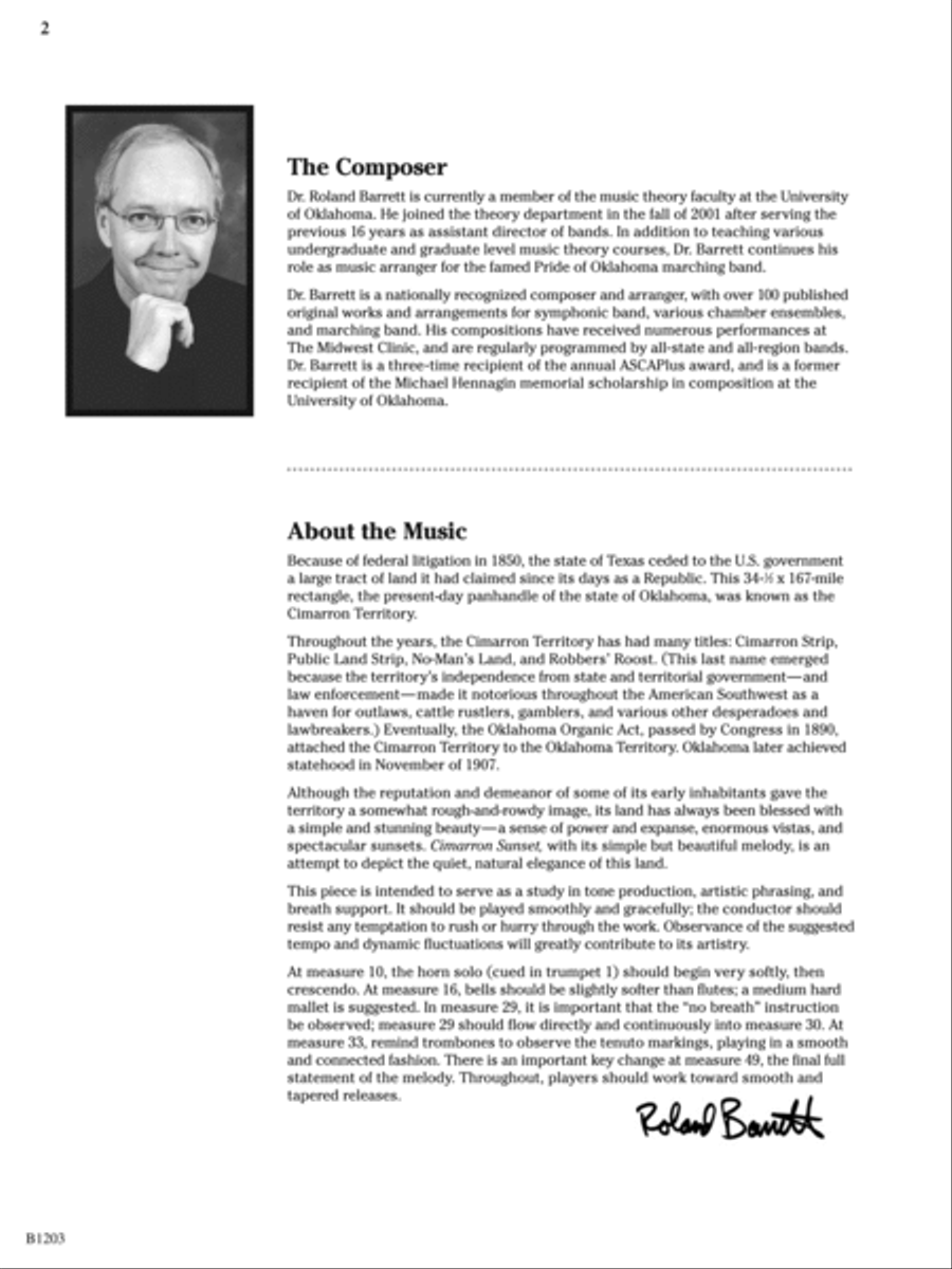 Cimarron Sunset: Score Concert Band scores gallery preview page 2