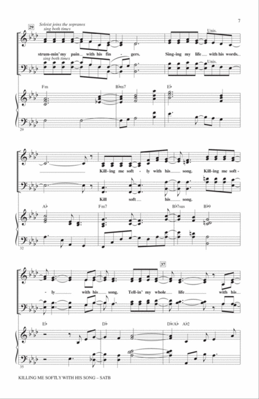 Killing Me Softly With His Song (arr. Paris Rutherford) 4-Part scores gallery preview page 5