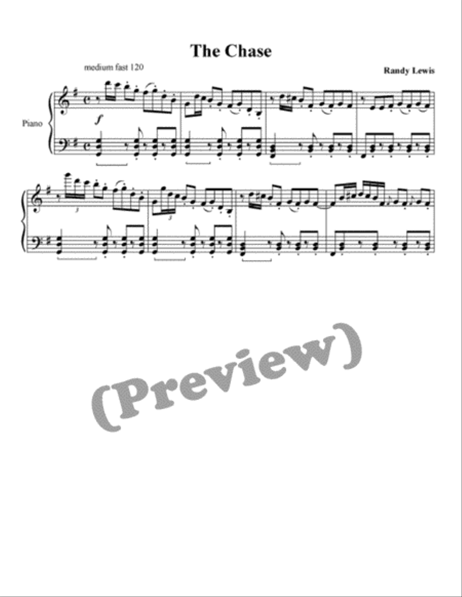 The Chase Piano Solo scores gallery preview page 1