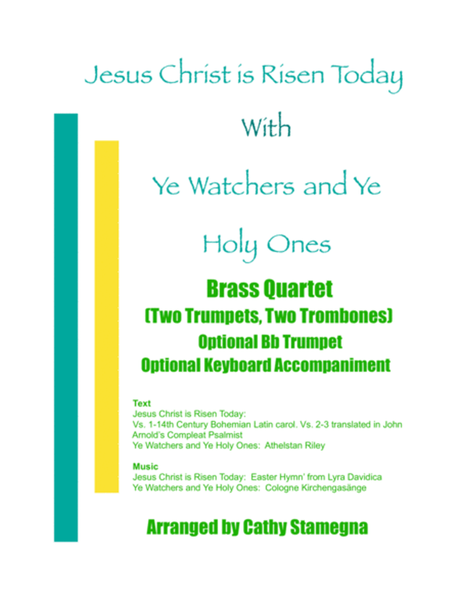 Jesus Christ is Risen Today with Ye Watchers and Ye Holy Ones-Brass Quartet-2 Trumpets, 2 Trombones image number null