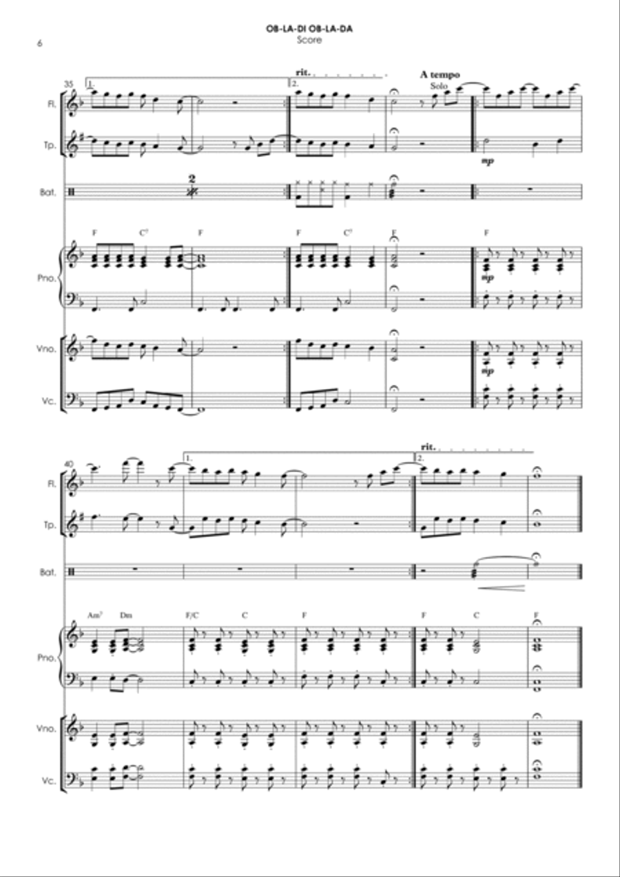 Ob-la-di, Ob-la-da Small Ensemble scores gallery preview page 6