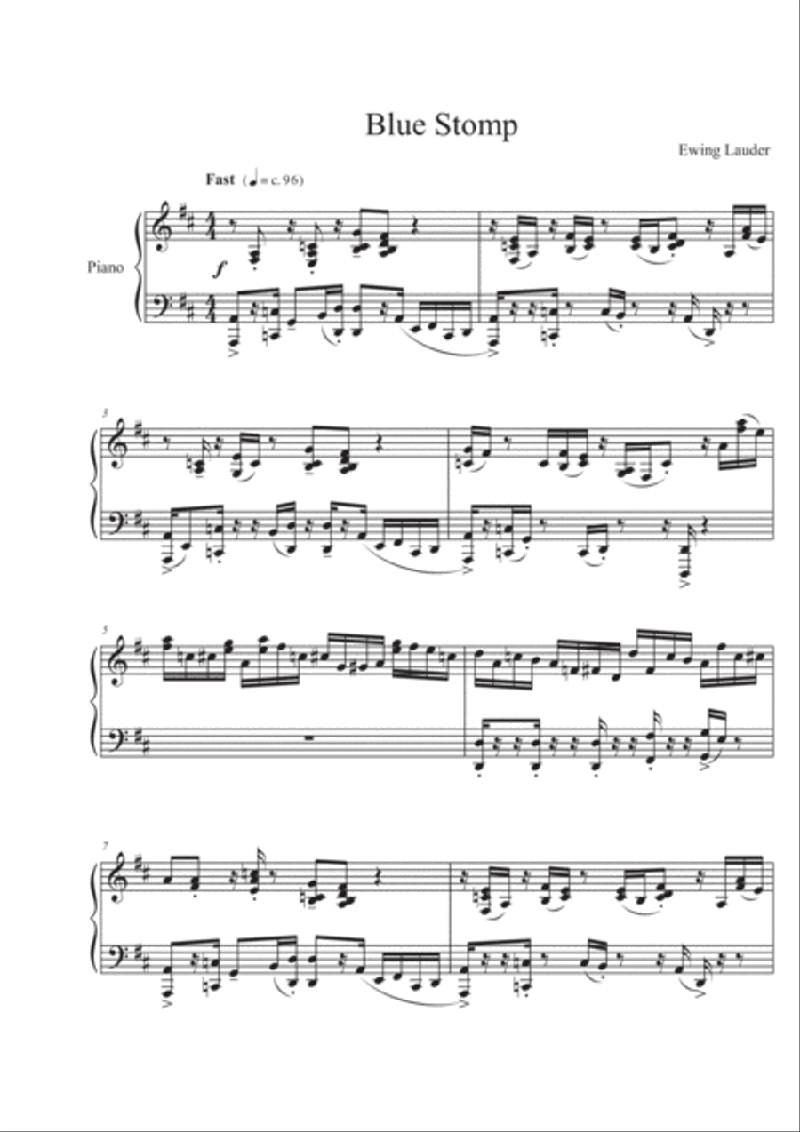 Blue Stomp Piano Solo scores gallery preview page 1