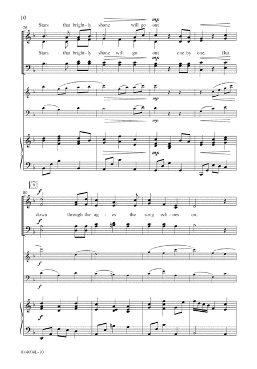 Heaven Came Down Tonight 4-Part scores gallery preview page 10