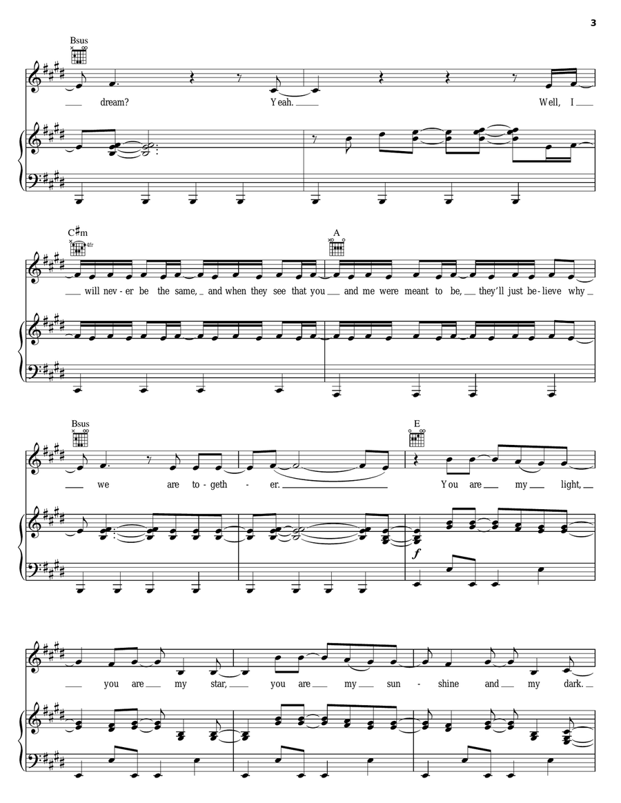 Real Life Fairytale Real Life Fairytale Piano, Vocal, Guitar scores gallery preview page 3