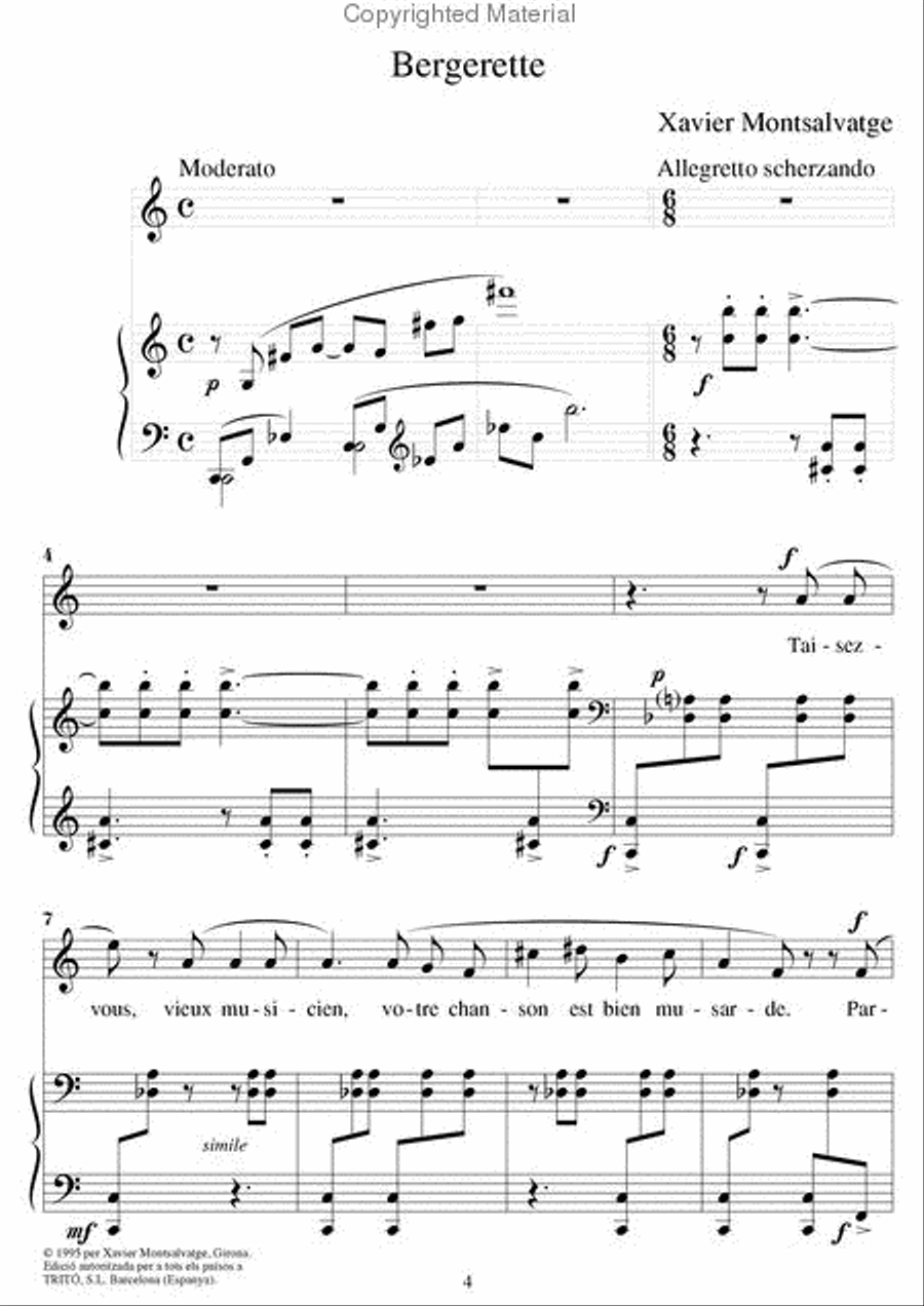 Bergerette de la marquise de Thiviers Mezzo-Soprano Voice scores gallery preview page 2