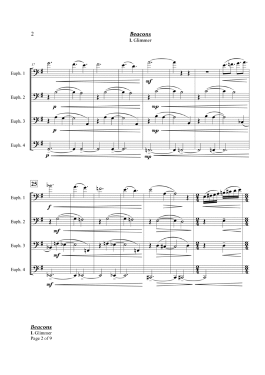 Beacons for Euphonium Quartet Euphonium Quartet scores gallery preview page 4