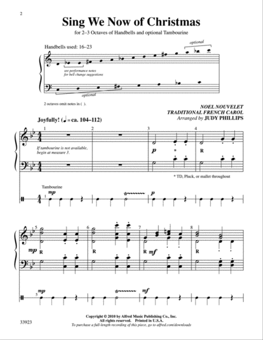 Sing We Now of Christmas Handbell Choir scores gallery preview page 9