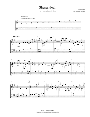 Shenandoah - for 2-octave handbell choir