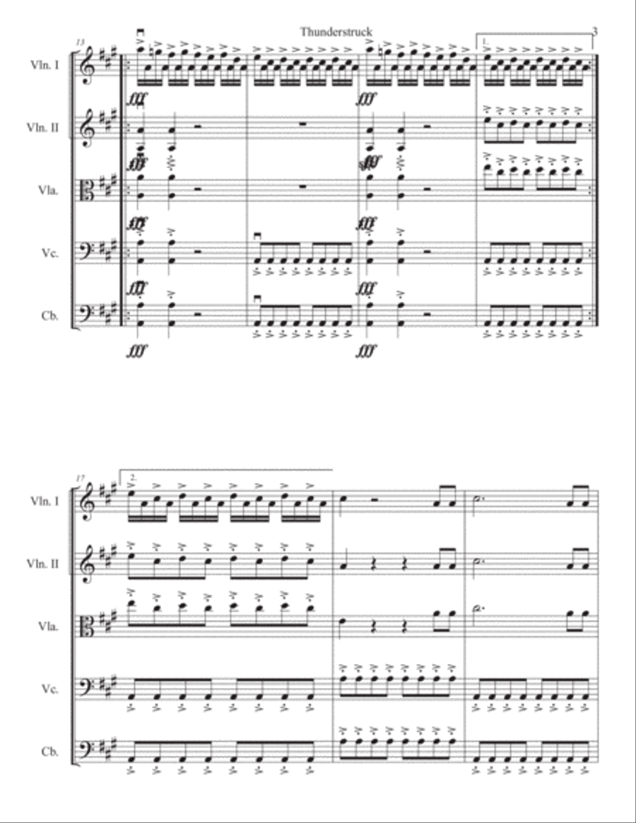 Thunderstruck String Orchestra scores gallery preview page 3