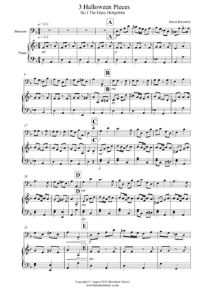 3 Halloween Pieces for Bassoon And Piano
